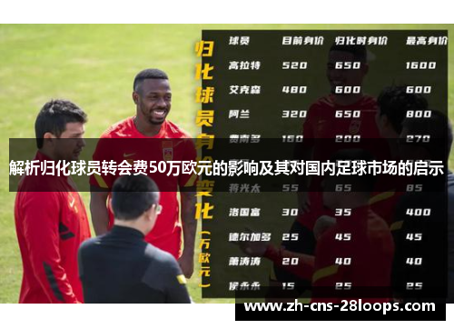 解析归化球员转会费50万欧元的影响及其对国内足球市场的启示